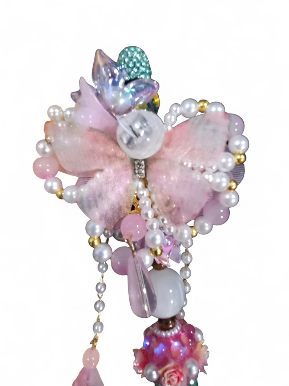 Pink Butterfly Beaded Pen